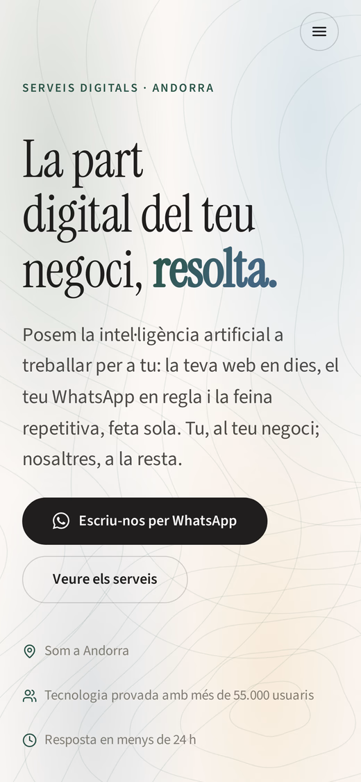 Web de Binaria vista en un tel&eacute;fono